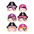 Henbrandt 24 STUKS | Mix Meisjes Piraten Maskers van Foam | Traktatie / Uitdeelcadeautjes | Mix soorten Piraat Maskers | Piraten Feest | Meisjes  (24 stuks)