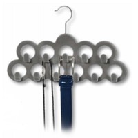 Kesper Riemenhanger voor 11 Riemen | Accessoire hanger | Riemen ophangen | Voorzien van 11 ophanghaken | Kleur: GRIJS