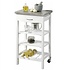 Kesper Witte Keukenwagen / Keuken Trolley met Bovenblad | FSC Keukentrolley | Serveerwagen | Bedienwagen | Voorzien van Wijnrek, 2 Legplanken, 1 Lade, en bovenblad | serveerboy | Afm. 85 x 47 x 37 Cm. | Kleur: Wit