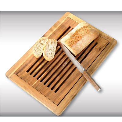 Kesper FSC Acacia Houten Broodsnijplank + Kruimelvanger | Broodplank hout met Brood Kruimel opvangbak | Brood snijplank met rooster | Snijplank voor brood | Afm. 47,5 x 32 x 2 Cm.