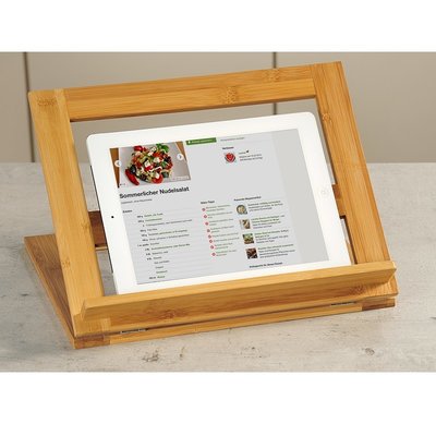 Kesper Kookboek Standaard van FSC® Bamboe, verstelbaar in 3 standen | Keuken Boekenstandaard | Kook Boek Standaard | Keuken Boek standaard | Kookboek standaard | Ipad Houder voor in de Keuken | Afm. 33 x 26,5 x 2 Cm. | Kleur: Bamboe