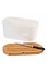 Kesper Melamine Broodtrommel met Bamboe Snijplank | Brood Bewaar doos met hoge kwaliteit Bamboe snij plank | Met Bamboe Deksel, te gebruiken als brood snijplank | Afm. 37 x 21 x 18,2 Cm. | Kleur Brood trommel: WIT