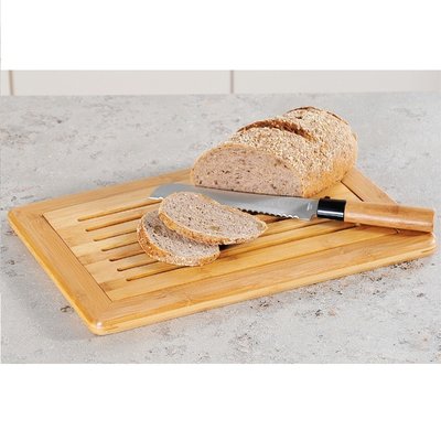 Kesper FSC® Bamboe Houten Broodsnijplank + Kruimelvanger | Broodplank hout met Brood Kruimel opvangbak | Brood snijplank met rooster | Snijplank voor brood | Afm. 42 x 28 x 2 Cm.