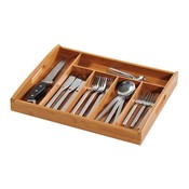 Kesper FSC® Bamboe Bestekbak Dienblad met Handvatten | Besteklade Dienblad 6 Vaks | Bestek Opbergbak Organizer |  Afm. 38 x 32 x 4 cm | Kleur: Bamboe Hout