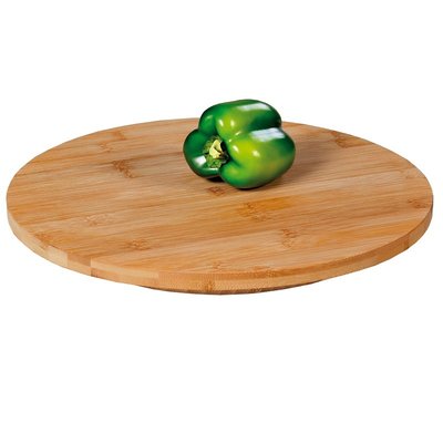 Kesper FSC® Houten Bamboe Draaiplaat / Draaiplateau | Diameter 35 Cm. | Roterende / Draaibare Plaat | Roterende serveerbord | Draaiende plank voor Kaas, Taart of andere Hapjes | Afm. 35 x 35 x 3 Cm.