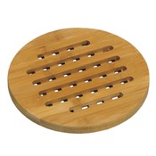 Kesper Luxe FSC® Houten Bamboe Pannenhouder / Pannen Onderzetter | Panonderzetter Rond | Hittebestendige Pannen Onderzetters | Afm. 19 x 19 x 1,4 Cm. | Kleur: Bamboe