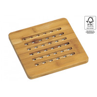 Kesper Luxe FSC® Houten Bamboe Pannenhouder / Pannen Onderzetter | Panonderzetter Vierkant | Hittebestendige Pannen Onderzetters | Afm. 19 x 19 x 1,4 Cm. | Kleur: Bamboe