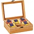 Kesper FSC® Bamboe Theedoos met 6 Vakken | Theekist Bamboe hout | Met deksel en venster | Thee Doos / Thea Box |  Afm. 21,7 x 16 x 9 Cm.