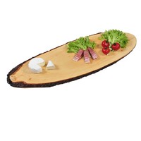 Kesper Serveerplank Boom Schors, Materiaal: Elzenhout | Voor Tapas, Kaas enz. | Serveer plank / Kaasplank / Tapas plank | Afm. 70-79 x 25 x 2 cm.