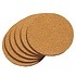 Kesper SET van 6 STUKS Onderzetters, Materiaal: Kurk | Ronde Onderzetters Set | Afm. 10 x 10 x 0,3 Cm