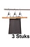 Kesper 3 STUKS Luxe FSC® houten Broekhangers / Rokhangers Stevige klerenhangers met klem | Klerenhanger | Kleerhanger | Broekenstang | Broek klem | Rok Klem | 25 Cm. Breed | PAK van 3 Stuks