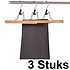 Kesper 3 STUKS Luxe FSC® houten Broekhangers / Rokhangers Stevige klerenhangers met klem | Klerenhanger | Kleerhanger | Broekenstang | Broek klem | Rok Klem | 25 Cm. Breed | PAK van 3 Stuks