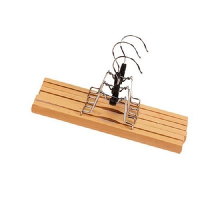 Kesper 3 STUKS Luxe FSC® houten Broekhangers / Rokhangers Stevige klerenhangers met klem | Klerenhanger | Kleerhanger | Broekenstang | Broek klem | Rok Klem | 25 Cm. Breed | PAK van 3 Stuks