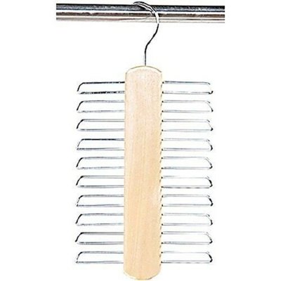 Kesper FSC® Houten / Chrome Stropdassen Hanger, voor 20 Stropdassen | Klerenhanger voor Stropdassen | Stropdashanger | Hanger voor Stropdassen | Stropdassen ophangen | Afm. 30,5 x 15 Cm.