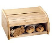 Kesper FSC® Beukenhouten Broodtrommel met Rolluik | Brood Trommel van beuken hout | Brooddoos rolluik | Broodkast | Brood trommel / kast | Afm. 39 x 18 x 25 Cm.