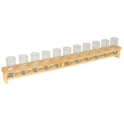 Kesper FSC® Houten 1 Meter BIER Dienblad | Biermeter | Bierlat | Meter Bier dienblad met gaten | Bierglashouder | Voor 11 Glazen bier | Afm. 100 x 8,5 x 10 Cm.