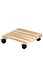 Kesper FSC® Houten VIERKANTE Plantentrolley | Plantenonderzetter van hout | Planten Trolley Vierkant | Bloempot houder op wielen | Plantroller met 4 zwenkwielen | Afm. 30 x 30 x 8 Cm.