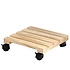 Kesper FSC® Houten VIERKANTE Plantentrolley | Plantenonderzetter van hout | Planten Trolley Vierkant | Bloempot houder op wielen | Plantroller met 4 zwenkwielen | Afm. 30 x 30 x 8 Cm.