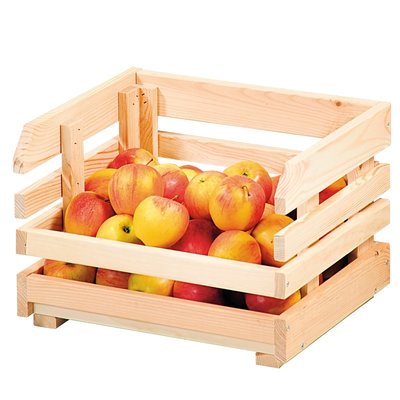 Kesper FSC® Houten Aardappel/ Fruit Opslag Krat van Dennenhout | Stapelbaar Opslag Box / Kratten | Krat om Aardappels of Fruit in op te bergen | Afm. 37 x 30 x 26 cm