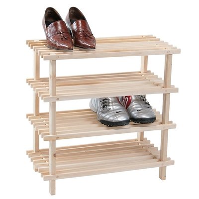 Kesper FSC® Dennenhouten Schoenenrek - 4 Verdiepingen - 8 Paar Schoenen - Schoenenkast - Schoenen Rek - Afm. 54 x 26 x 52 Cm