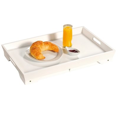 Kesper FSC® MDF Elegante inklapbare bedtafel met dienblad | Houten Bed tafel | Witte tafel | beddienblad | Ontbijt dienblad | Ontbijt op Bed | Afm. 52 x 32 x 27 Cm. | Kleur: WIT