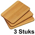 Kesper 3 STUKS FSC® Beuken Houten Ontbijtborden / Snijplanken SET | Ontbijtplankje / Serveerplank | Snij Planken Set | Afm. 23 x 15 x 1 Cm. |  SET van 3 STUKS