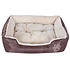 Songmics | Comfortabele Hondenmand met Omkeerbaar Kussen voor Zomer en Wintergebruik | Honden Mand / Puppykussen voor Hond of Kat | Oxford-doek | Afm. 60 x 48 x 15 cm | Kleur: Bruin / Beige