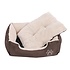 Songmics | Comfortabele Hondenmand met Omkeerbaar Kussen voor Zomer en Wintergebruik | Honden Mand / Puppykussen voor Hond of Kat | Oxford-doek | Afm. 60 x 48 x 15 cm | Kleur: Bruin / Beige