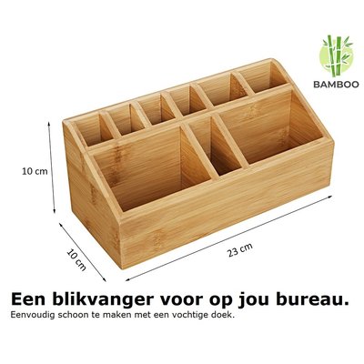 Decopatent Pennenbakje van bamboe hout – Professionele kwaliteit – Bakje voor pennen, potloden en scharen – Bureau organizer met pennenhouder - Decopatent