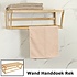 Decopatent Bamboe wandplank en handdoekenrek voor in de badkamer – Hangend houten wandrek / handdoekenhouder – Badkamer rek voor handdoeken - Decopatent