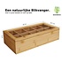 Decopatent Luxe theedoos met doorzichtig venster van bamboe hout – 10 vaks theekist voor thee - Decopatent