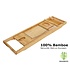 Decopatent Verstelbaar bamboe badrekje voor over bad – 75 tot 110 cm lang – Badplank / badbrug geschikt voor telefoon, tablet, boek – Bad tafeltje van hout - Decopatent