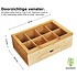 Decopatent Luxe theedoos met doorzichtig venster van bamboe hout – 9 vaks theekist voor thee - Decopatent
