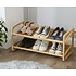 Decopatent Bamboe schoenenrek met 2 etages – Houten opbergrek voor 6 tot 9 paar schoenen – Ruimtebesparend / Compact / Klein en smal / 73 cm – 2 laags schoenenplank - Decopatent