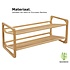 Decopatent Bamboe schoenenrek met 2 etages – Houten opbergrek voor 6 tot 9 paar schoenen – Ruimtebesparend / Compact / Klein en smal / 73 cm – 2 laags schoenenplank - Decopatent