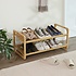 Decopatent Bamboe schoenenrek met 2 etages – Houten opbergrek voor 6 tot 9 paar schoenen – Ruimtebesparend / Compact / Klein en smal / 73 cm – 2 laags schoenenplank - Decopatent