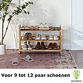 Decopatent Bamboe schoenenrek met 3 etages – Houten opbergrek voor 9 tot 12 paar schoenen – Ruimtebesparend 76 cm – 3 laags schoenenplank - Decopatent