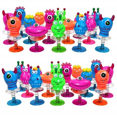 Decopatent 24 STUKS | Jump Up Monsters | Mix Gekleurde Omhoog Springende Monsters | Leuke Traktatie / Uitdeelcadeautjes voor jongens en Meisjes