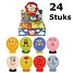 Henbrandt 24 STUKS MIX Dieren Ballon Hoofden | Maak je eigen Dieren Ballon Hoofd | Uitdeelcadeautjes / Traktatie voor Jongens en Meisjes