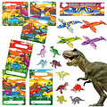 Decopatent 40 STUKS | Dinosaurus Traktatie / Uitdeel Kado's, bestaande uit: 10x Dinosaurus Uitdeelzakjes, 10x Dinosaurus Puzzel, 10x Dino Foam Vliegtuigen en 10x Dino figuur | Dino Uitdeelzakjes met cadeautjes voor 10 Kinderen