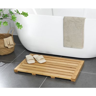 Decopatent Bamboe badmat voor douche of bad - Houten douchemat / badkamermat / saunamat - Decopatent®