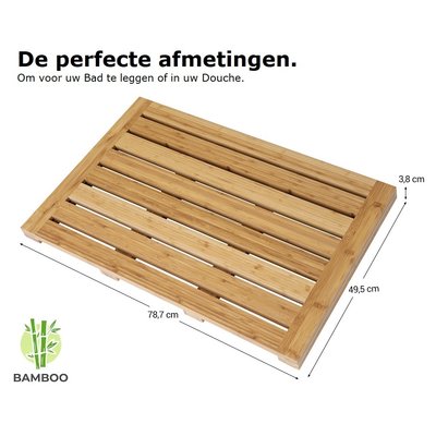 Decopatent Bamboe badmat voor douche of bad - Houten douchemat / badkamermat / saunamat - Decopatent®