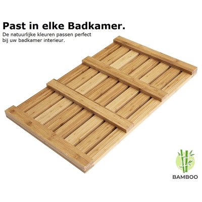 Decopatent Bamboe badmat voor douche of bad - Houten douchemat / badkamermat / saunamat - Decopatent®