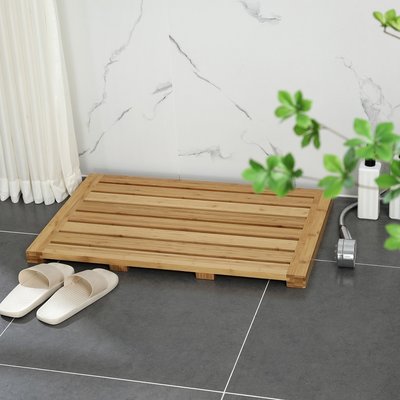 Decopatent Bamboe badmat voor douche of bad - Houten douchemat / badkamermat / saunamat - Decopatent®