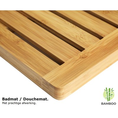 Decopatent Grote bamboe badmat voor douche of bad - Houten douchemat / badkamermat / saunamat - Decopatent®