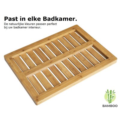 Decopatent Grote bamboe badmat voor douche of bad - Houten douchemat / badkamermat / saunamat - Decopatent®