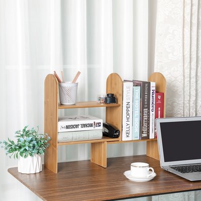 Decopatent Bamboe bureau organizer met boekenhouder - Organizer voor kantoor, groot formaat - Decopatent®