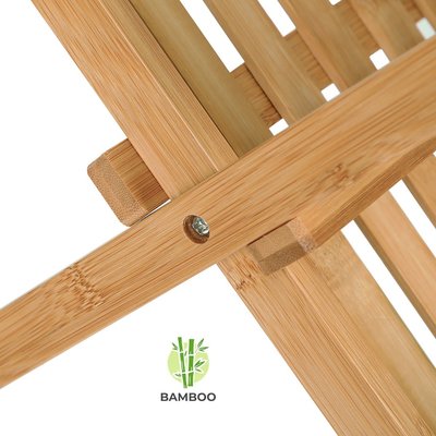 Decopatent Afdruiprek van bamboe hout - Inklapbaar / opvouwbaar - Afwasrekje voor 14 borden, glazen, bestek etc. - Druiprek met 2 etages / afwas rek voor in keuken - Decopatent®