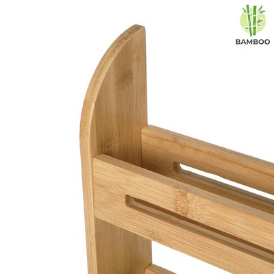 Decopatent Kruidenrekje voor 10 kruidenpotjes - Keukenrek / staand specerijen rek van bamboe hout - 2 laags keukenorganizer voor aanrecht - Decopatent®