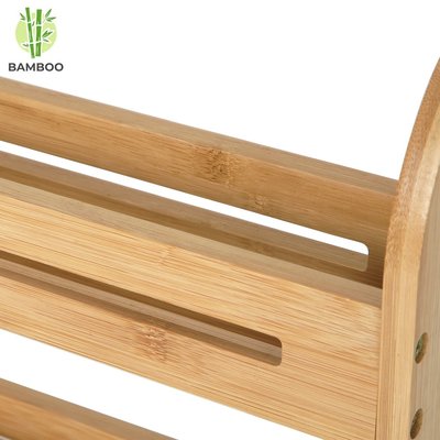 Decopatent Kruidenrekje voor 10 kruidenpotjes - Keukenrek / staand specerijen rek van bamboe hout - 2 laags keukenorganizer voor aanrecht - Decopatent®